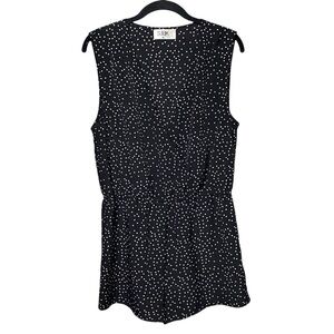 Seek the Label Polka Dot V-Neck Romper Black White Retro Style Size Medium